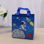 12Pcs Astronaut Theme Non Woven Gift Packaging Bag Galaxy Outer Space Shopping School Bag for Birthday Baby Shower Party Decor