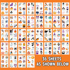 Glow-in-the-Dark Halloween Temporary Tattoos, with a variety of patterns, are suitable as party decorations and gifts，36 sheets