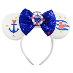 2025 New Style Mickey Minnie Ear Headband Sequin Bows Girl Adult Kids Halloween Party Cosplay Hair Accessories Princess Hairband