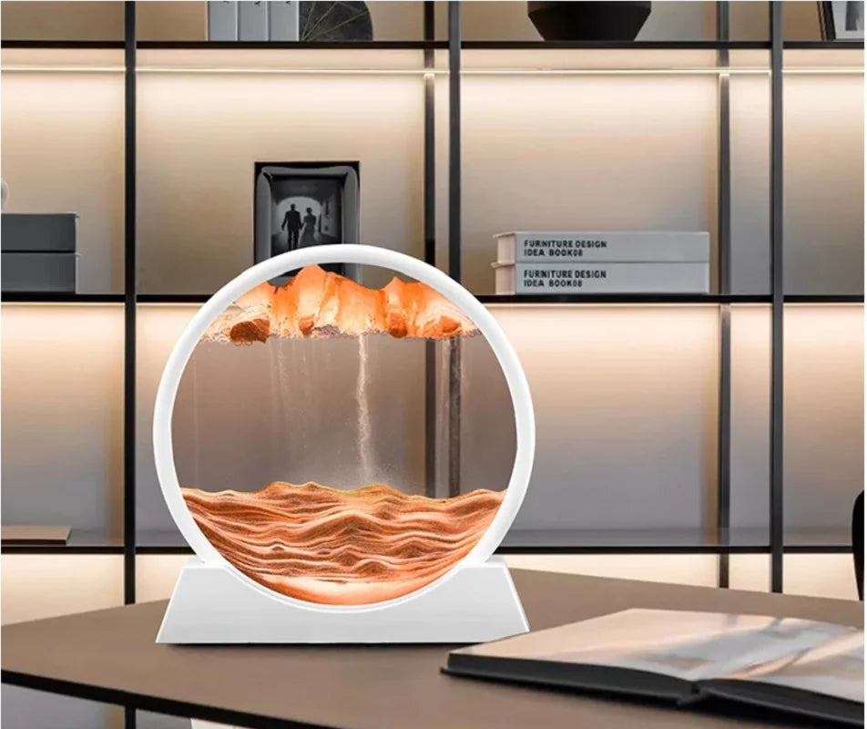 3D Glass Moving Sand Art Creatitive Sandscape In Motion Display Flowing Sand Frame Hourglass Painting for Home Decor for Gifts