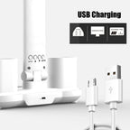 3In1 Multifunctional Desk Lamp LED Desk Lamp Four-Head Folding With Fan Calendar Clock USB Rechargeable Reading Office Desk Lamp