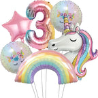 Rainbow Unicorn Foil Balloon 32inch Gradient Number Balloon Unicorn Party Supplies Unicorn Birthday Party Decoration Baby Shower