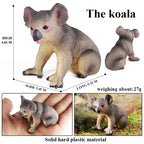 Oenux Classic Australian Wild Animals Kangaroos Koala Platypus Tasmanian Devil Echidna Cassowary Model Figurine Toy Kid Gift