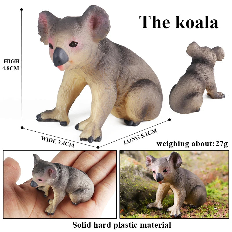 Oenux Classic Australian Wild Animals Kangaroos Koala Platypus Tasmanian Devil Echidna Cassowary Model Figurine Toy Kid Gift