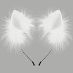 Handmade Faux Fur Animal Ears Headband Furry Cat Fox Ear Hairhoop Headwear Costume Accessory for Cosplay Masquerade
