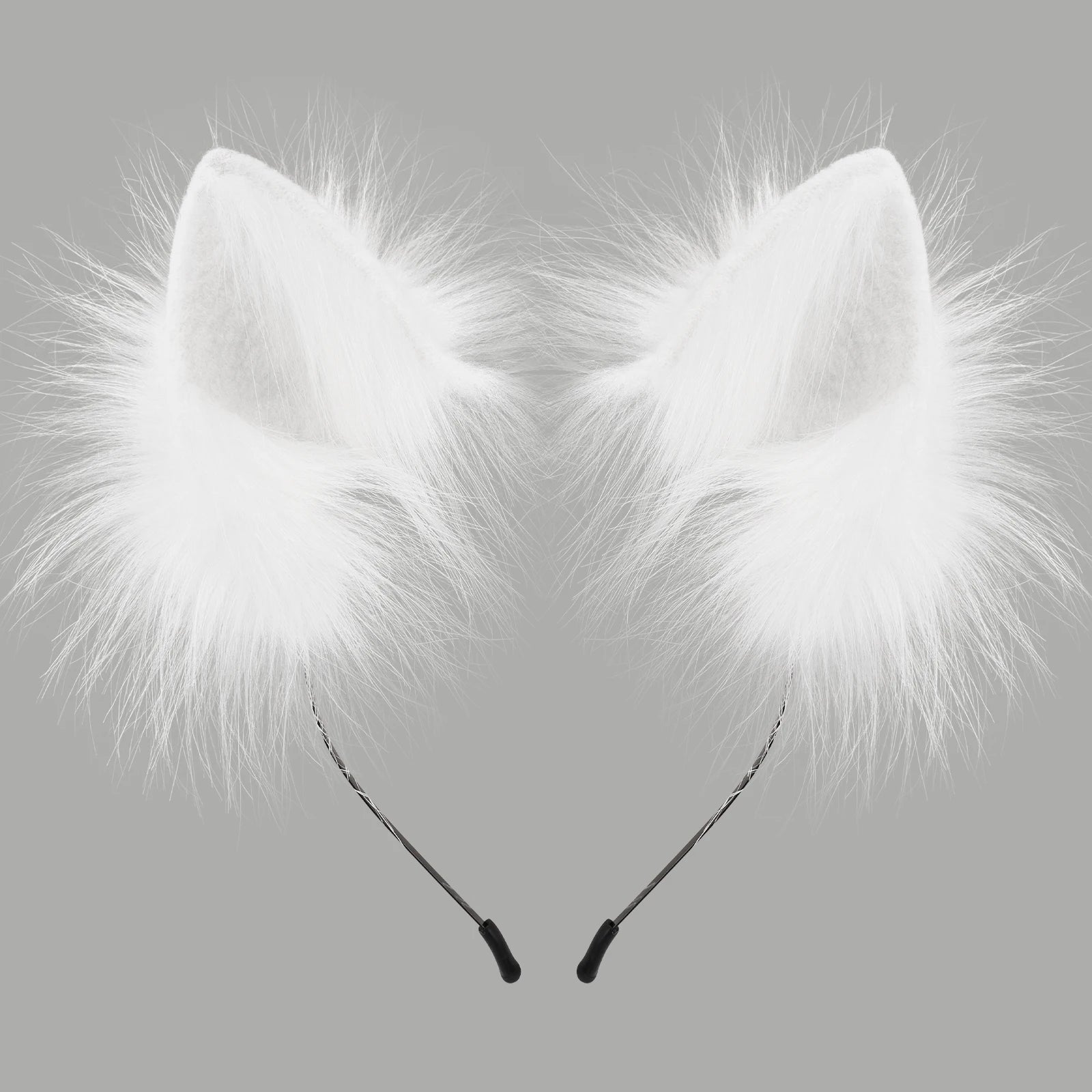 Handmade Faux Fur Animal Ears Headband Furry Cat Fox Ear Hairhoop Headwear Costume Accessory for Cosplay Masquerade