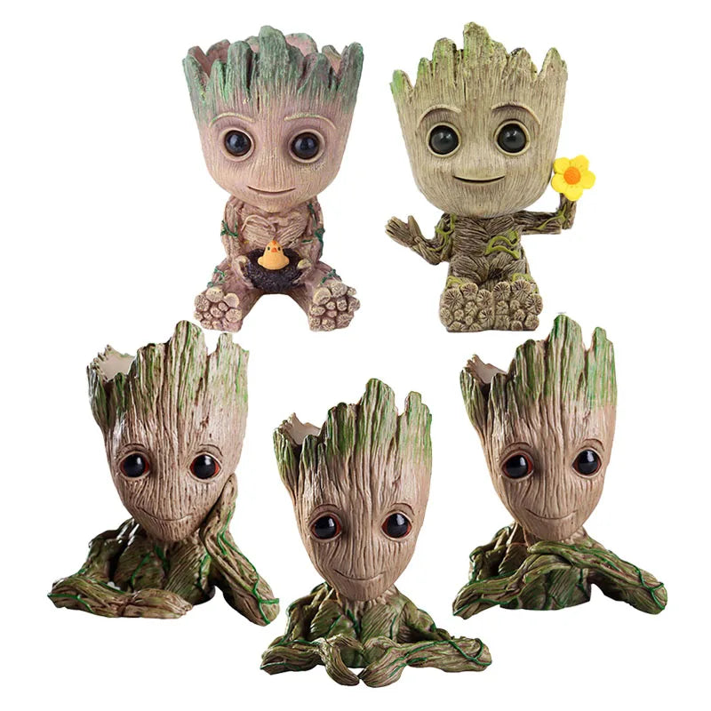 Modern Vases For Flowers Pot Groot Garden Pots Planters Anime Figurines Home Decoration Accessories Office Storage Pen Case