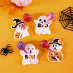 48pcs Halloween Lollipop Holder Cards Cute Pumpkin Ghost Pattern for Birthday Halloween Party Decoration DIY Gifts Supplies