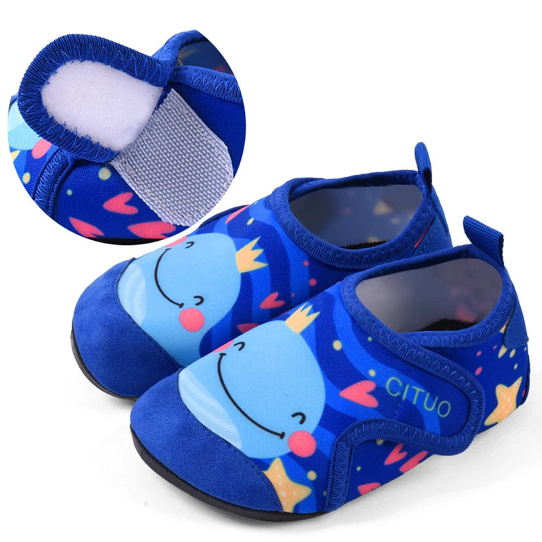2024 New Children Beach Shoes Water Socks Boys And Girls Home Shoes Baby Indoor Socks Cartoon Unicorn Kids Slippers