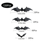 Halloween Bats Decorations,3D Pvc Bat on The Wall,Black Bats Wall Stickers,Halloween Scary Props