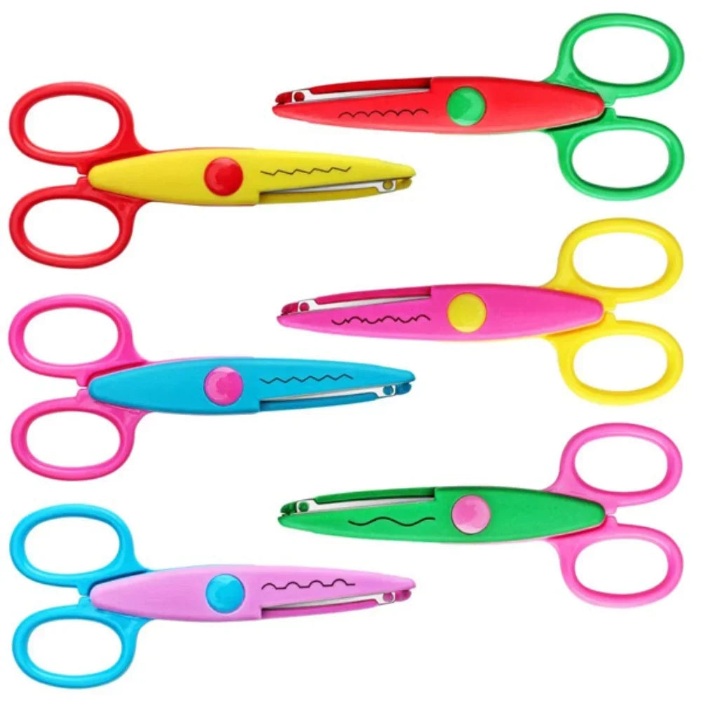 Student DIY Color Album Decorative Lace Scissors Comfortable Hand Scissors Paper Cuttings Scissors Art Safety Scissors New