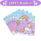 Kids Girls Unicorn Birthday Party Decoration Plate Cup Happy 1st Unicorn 3D Balloon Kid Favors Gift Wedding Baby Shower Supplies