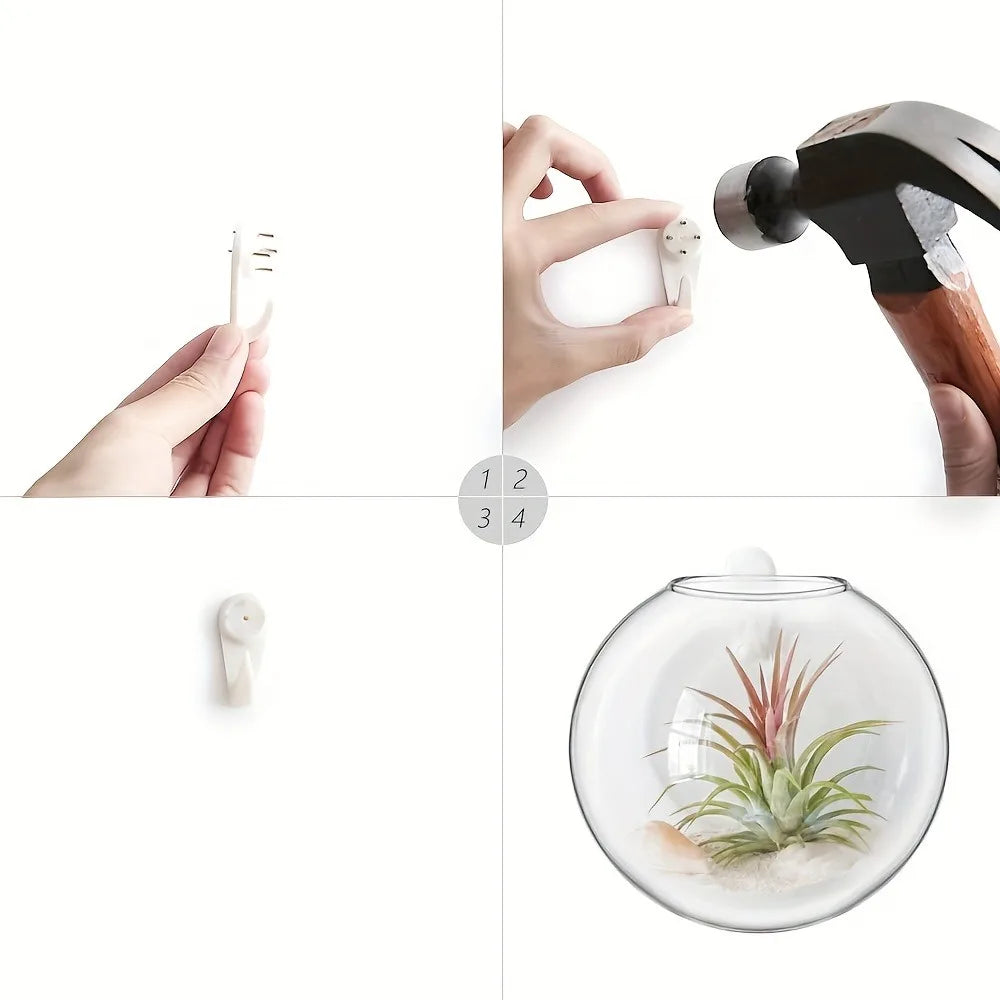 2/4/6 Pack Wall Hanging Glass Terrarium - Self-Watering Hydroponic Planter for Home Office Decor, Handmade Round Crystal Vase