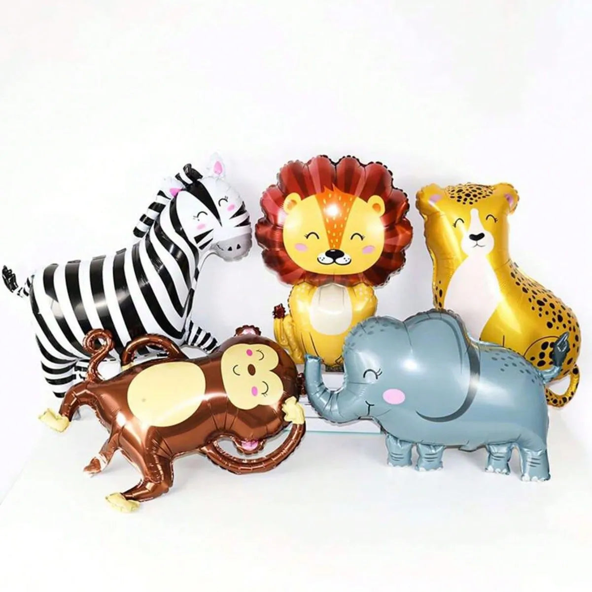 New Cartoon Animal Theme Foil Balloon Jungle Safari Forest Lion Rabbit Kids Birthday Decoration Supplies Elephant Giraffe Baloon