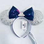 Disney Princess Headband Mickey Ear Rapunzel Sequin Bow Hair Hoop Birthday Gift Girl Accessories Halloween Gift Christmas Jack