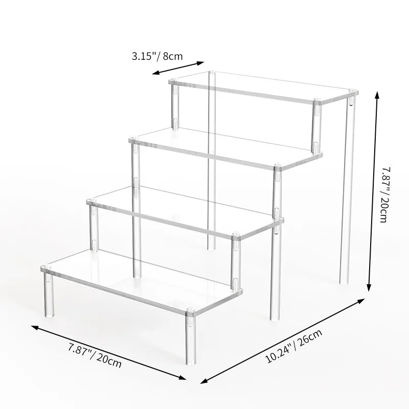 1pcs Multi-Layer Acrylic Display Stand Cake Display Rack High Transparent Trapezoidal Storage Shelf Perfect for Dessert Cupcake