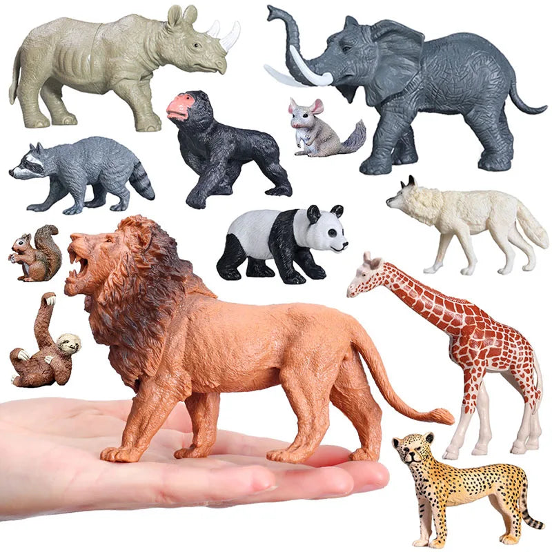 NEW Wild Animal Zoo Tiger Kangaroo Elephant Snake Bear Deer Koala Squirrel Model Figurine Collecta Toy Figures Gift for Children