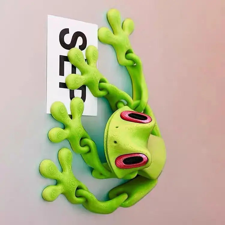 3D Printing Simulation Tree Frog Joint Movable Frog Ornaments Kitchen Home Decoration Office Animal Desk Toy Refrigerator Magnet