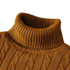 Outdoor Men's Long Sleeve Knitted Sweaters Slim Fit Turtleneck Sweater Casual Pullover Sweater Winter Basic Heavyweight Top