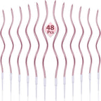 6/12/48pcs/1case Birthday Candles Spiral Cake Candles  Long Thin Cake Candles For Wedding Party And Cake Decoration