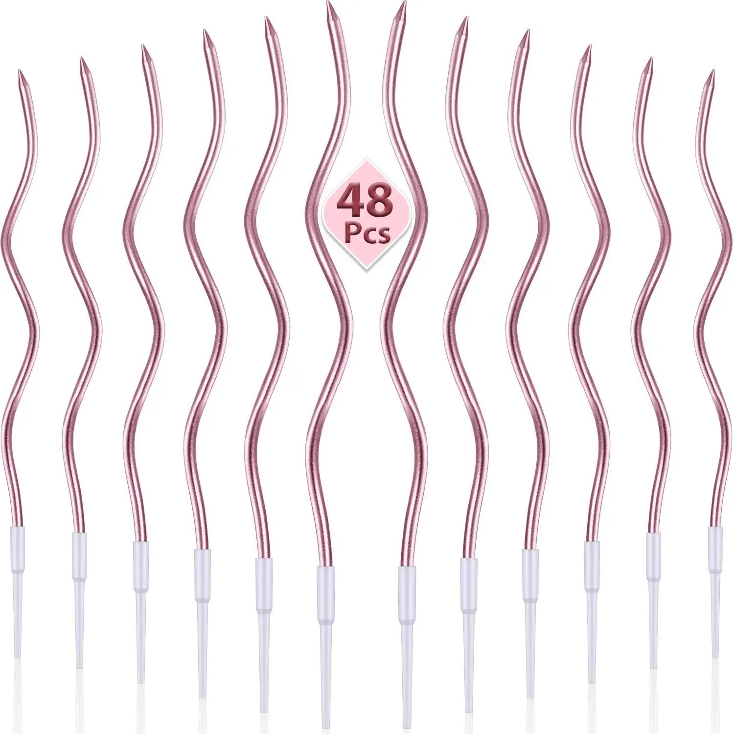 6/12/48pcs/1case Birthday Candles Spiral Cake Candles  Long Thin Cake Candles For Wedding Party And Cake Decoration