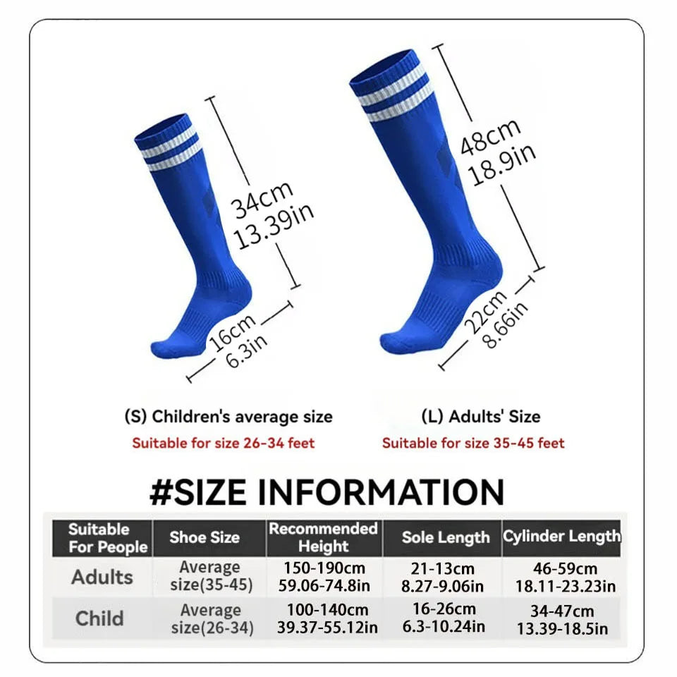 Loogdeel Soccer Socks Stretchy Compression Knee High Tube Socks Men Women Teens Kid Breathable Football Athletic Sports Socks
