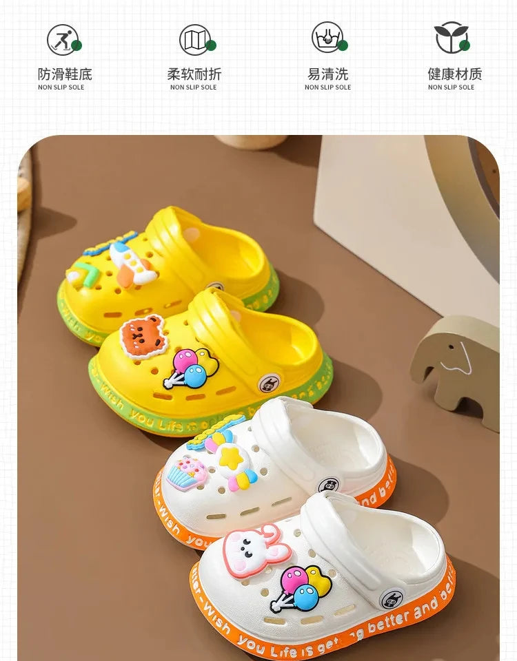 Kids Summer Hole Sandals Soft Cartoon Beach Shoes for Children