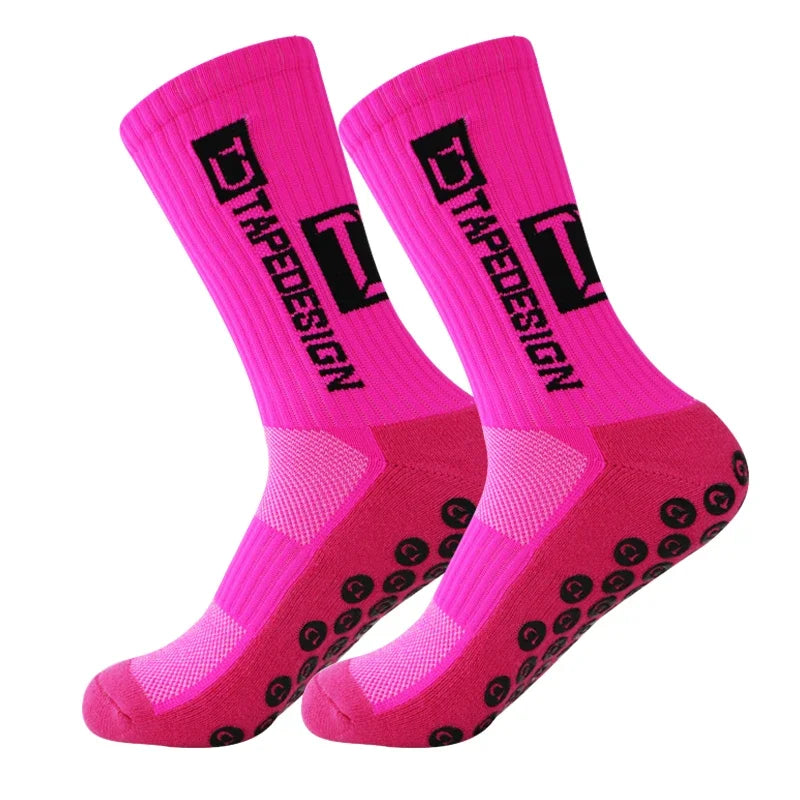 Professional Anti-slip Football Socks Men Women Non-slip Soccer Basketball Tennis Sport Socks Grip Cycling Riding Socks 1 Pair