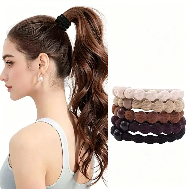 20PCS/Set Basic Bean Elastic Hair Bands For Women Girls High Ponytail Hair Tie Scrunchie Rubber Band Hair Ring Hair Accessories