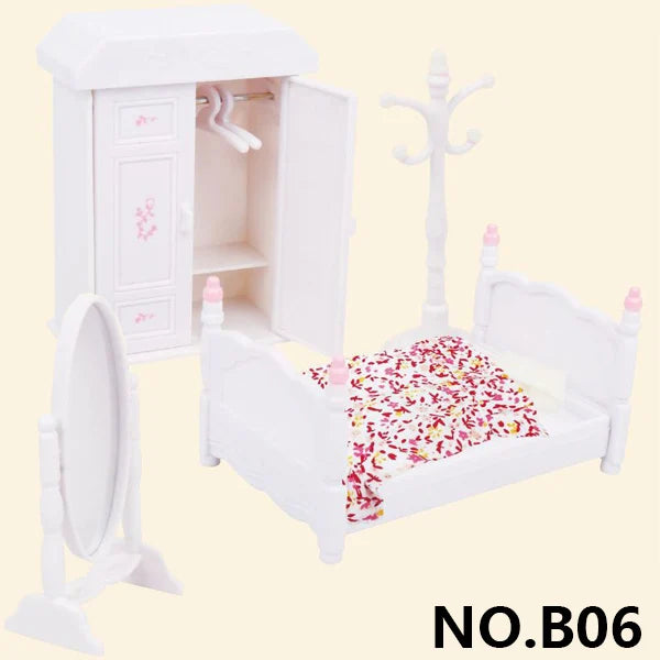 Forest Animal 1/12 Dollhouse Furniture Bedroom Kitchen Bathroom Set Miniature Simulation Dolls Accessories DIY Toys Girls