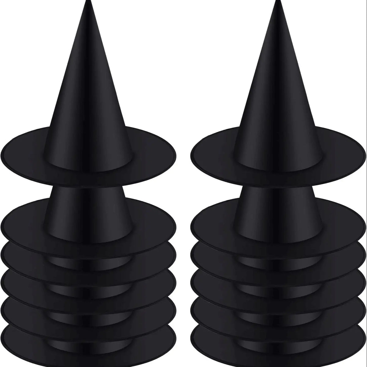 12pcs Halloween Witch Hat Cap Hanging Witch Hat Costume Accessory for Halloween Party Favor, Black