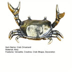 Pure Brass Crab Figurines Animal Statue Miniatures Copper Ornaments Home Office Desk Decoration Crafts Home Decor Nordic 1pcs