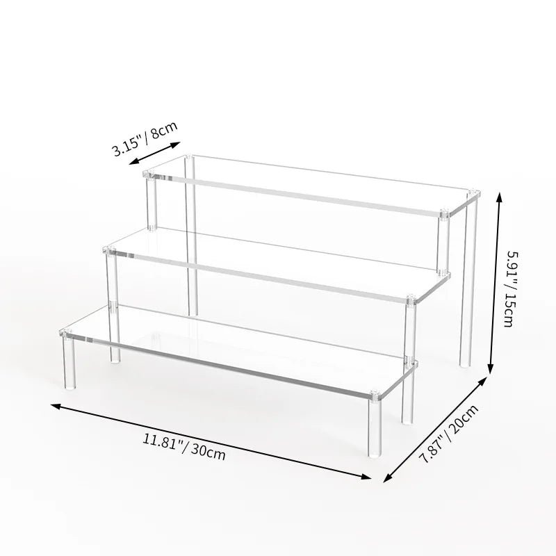 1pcs Multi-Layer Acrylic Display Stand Cake Display Rack High Transparent Trapezoidal Storage Shelf Perfect for Dessert Cupcake