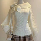 Preppy Style Sweet Knitted Sweater 2000s Aesthetic Gyaru Chic Korean Y2k Jumper Sweater Long Sleeve Coquette Knitwears