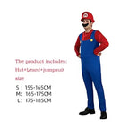 Disguise Men Luigi Deluxe Adult Costume Super Brothers Costume Cosplay Fancy Dress Outfit Halloween womens with Hat and Mustache