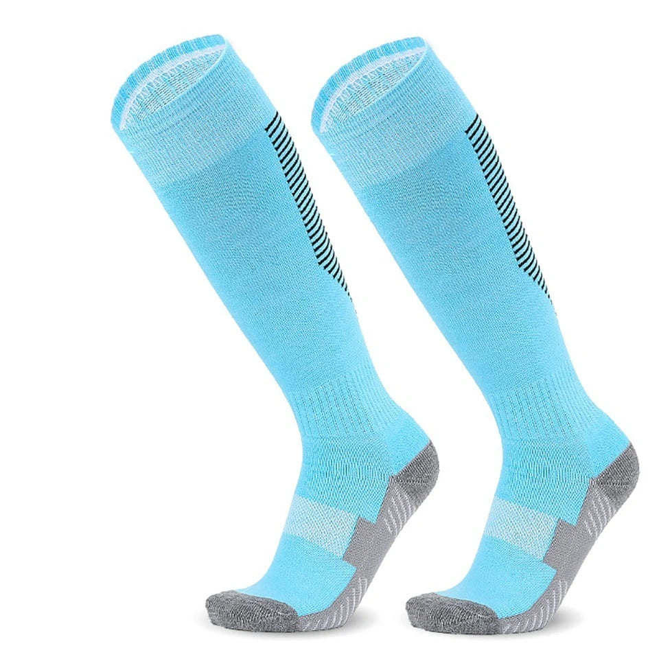 Loogdeel Soccer Socks Stretchy Compression Knee High Tube Socks Men Women Teens Kid Breathable Football Athletic Sports Socks