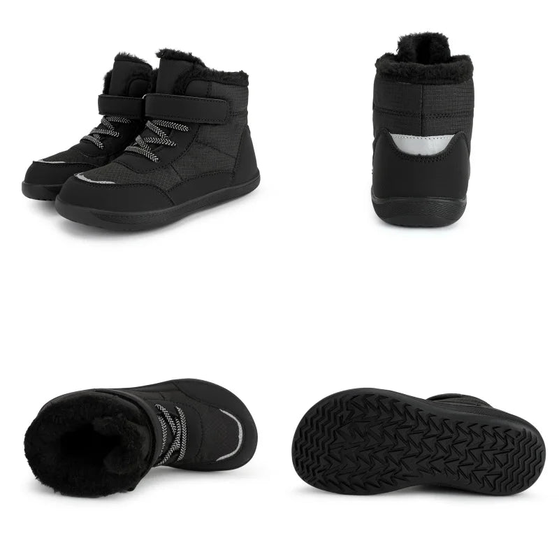 Kids Wide Toe Barefoot Snow Boots Warm Winter Minimalist Shoes