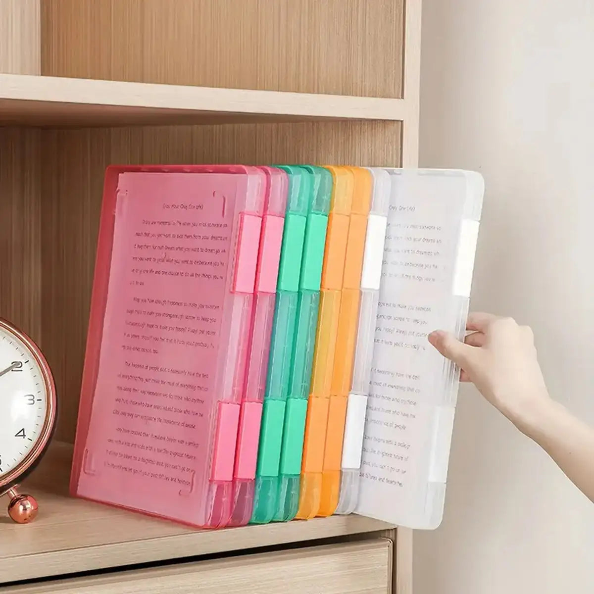 1pc Multi-layer Portable File Box, Portable Transparent File Box, A4 Plastic PP File Box , Waterproof Contract Storage Box
