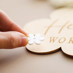 Wooden Baby Flower Shape Milestone Card Monthly Memorial Card Newborn Birthday Photography Accessories For Baby Birth Gift