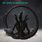 An alien ornament in meditation, creatively designed to create a personalized atmosphere space, suitable for collection.