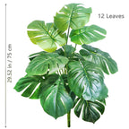 40-130cm（51.18in） Artificial Monstera Plant Fake Palm Tree Plastic Turtle Leaf Green Plant for Home Garden Room Office Decor