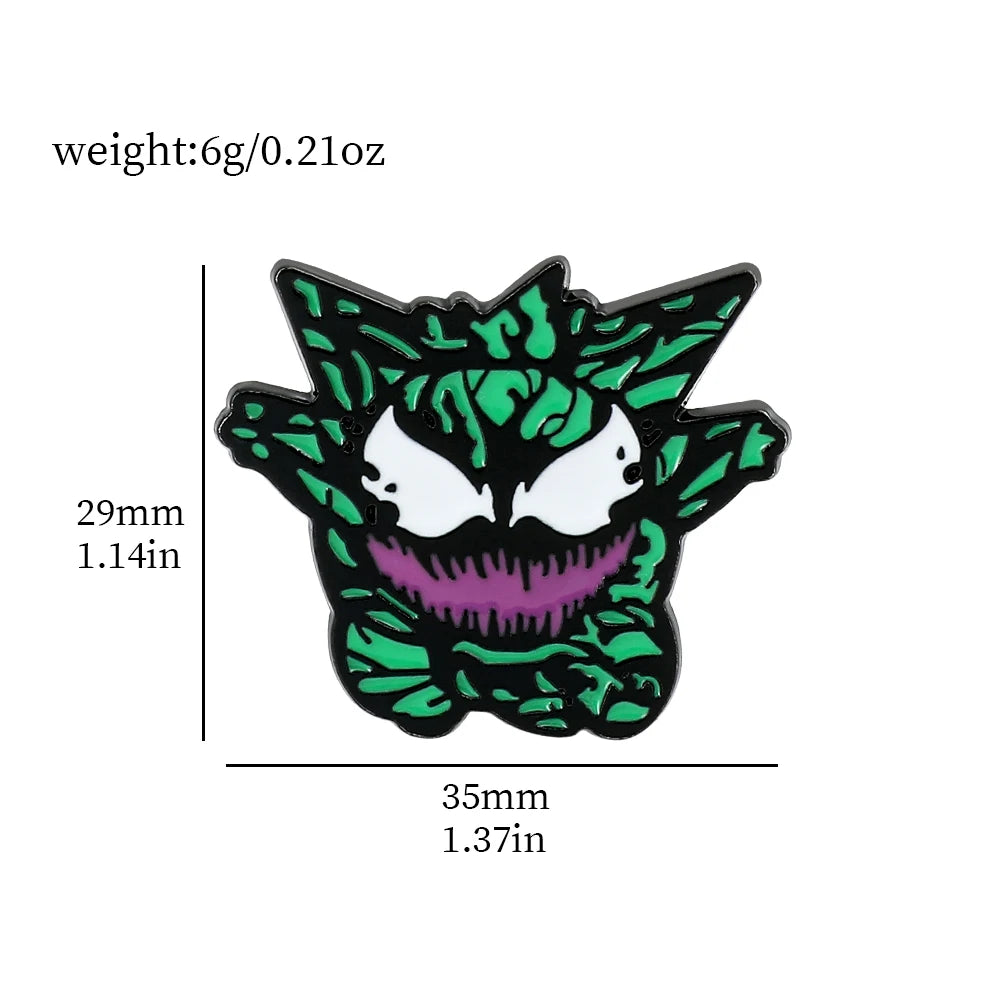 Gengar Cartoon Brooches Anime Enamel Lapel Pins for Backpack Accessories Fans Collection Brooches Jewelry Gift