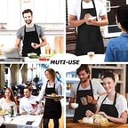 Adjustable Cooking Apron Unisex  Household Solid Color Chef Waiter Barbecue Hairdresser Adult Pocket Apron Kitchen Supplies Tool