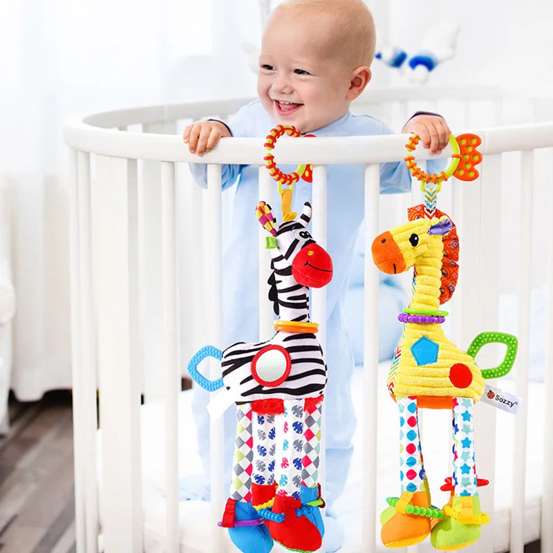 Soft Animal Handbell Rattle Teether Baby Toy for Newborns – Giggle ...