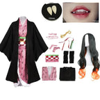 Animn Kamado Nezuko Cosplay Costume Kimono Cosplay Wigs Hairs Halloween Carnival Women Outfit