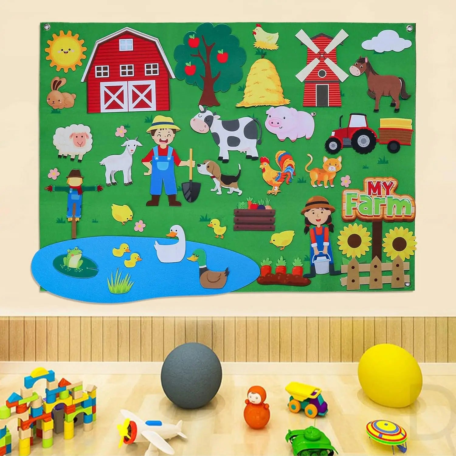 Zoo Animals Felt Story Board Montessori Learning Toy