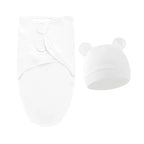 Baby Blanket Hat Set Cartoon Printed Cotton Newborn Swaddle Adjustable Infant Blankets Wraps Applicable All Seasons 0-6 Months