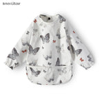 New Children Feeding Aprons Long Sleeve Baby Bib with Pocket Full Cover Baby Bibs with Pocket Waterproof Long Sleeve Bibs