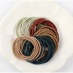 98/200Pcs Women's Black Elastic Headband Girls' Hair Rope Solid Color Ponytail Clip Simple and Durable Girls' Hair Accessories