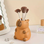 Cute Capybara Shaped Pen Holder Multifunctional Makeup Brush Organizer Desktop Storage Office Home Desk Decor Holiday Gift